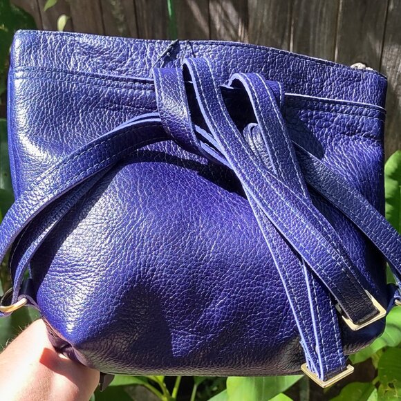 Portland Leather Small Tote Backpack, Cobalt blue, NWT - Picture 2 of 11